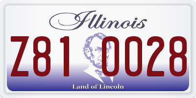 IL license plate Z810028