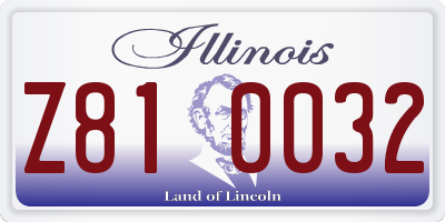 IL license plate Z810032