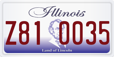 IL license plate Z810035