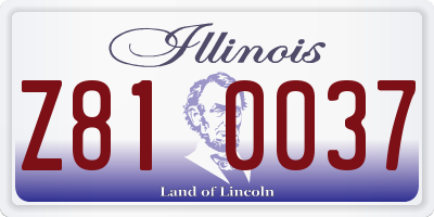 IL license plate Z810037