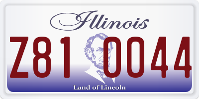 IL license plate Z810044