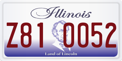 IL license plate Z810052