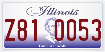 IL license plate Z810053