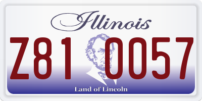 IL license plate Z810057