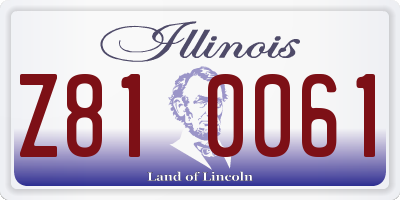 IL license plate Z810061