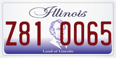 IL license plate Z810065