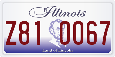 IL license plate Z810067