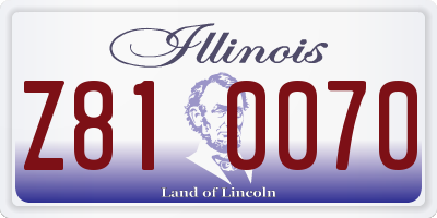 IL license plate Z810070