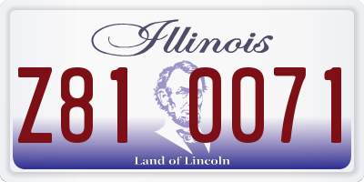 IL license plate Z810071