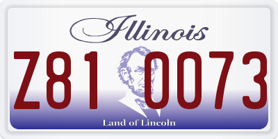 IL license plate Z810073