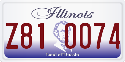 IL license plate Z810074
