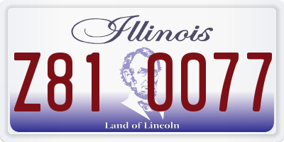 IL license plate Z810077