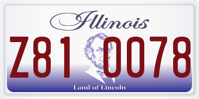 IL license plate Z810078