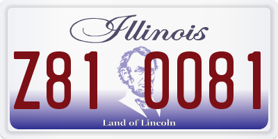 IL license plate Z810081