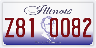 IL license plate Z810082