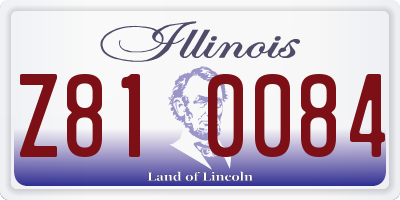 IL license plate Z810084