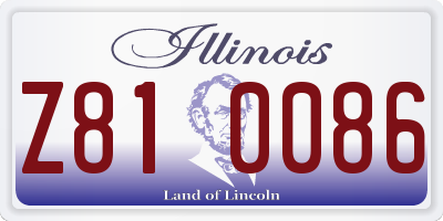IL license plate Z810086