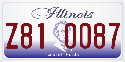 IL license plate Z810087