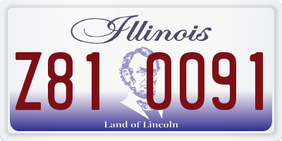 IL license plate Z810091