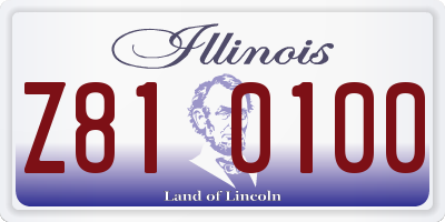 IL license plate Z810100