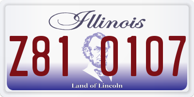 IL license plate Z810107