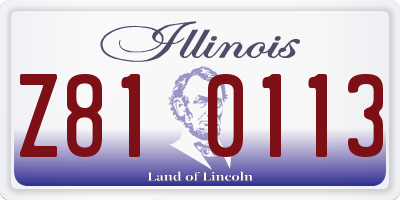 IL license plate Z810113