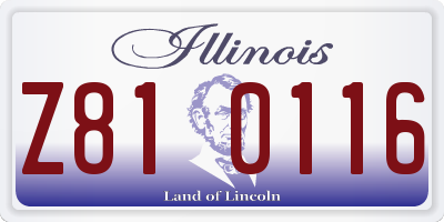 IL license plate Z810116