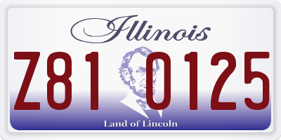 IL license plate Z810125
