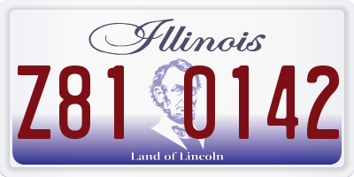 IL license plate Z810142
