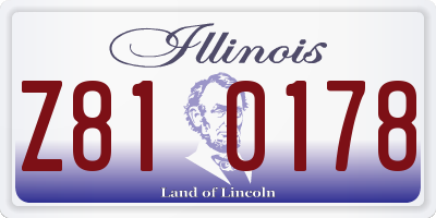 IL license plate Z810178