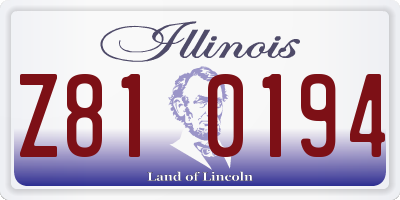 IL license plate Z810194