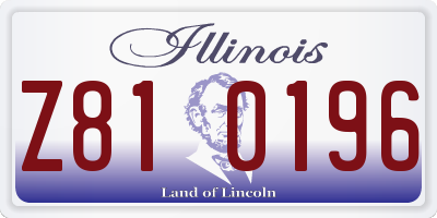IL license plate Z810196
