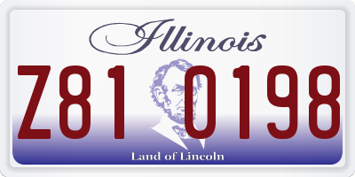 IL license plate Z810198