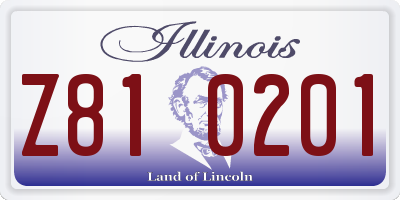 IL license plate Z810201