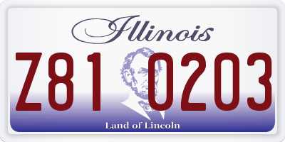 IL license plate Z810203