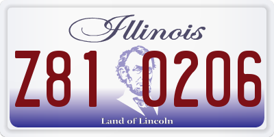 IL license plate Z810206