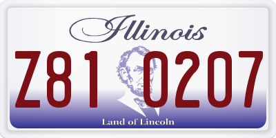 IL license plate Z810207