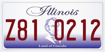 IL license plate Z810212