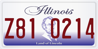 IL license plate Z810214