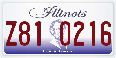 IL license plate Z810216