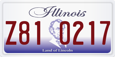 IL license plate Z810217