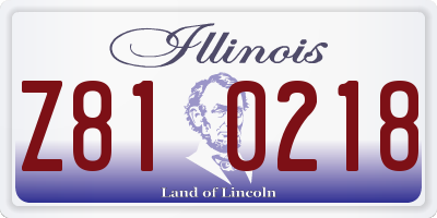 IL license plate Z810218