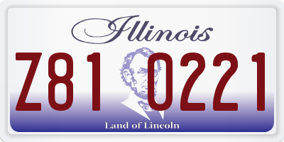 IL license plate Z810221