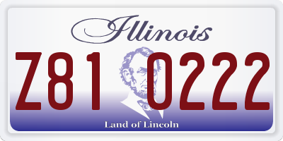 IL license plate Z810222