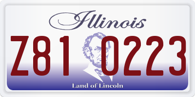 IL license plate Z810223