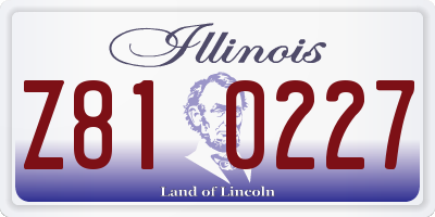 IL license plate Z810227