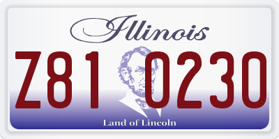 IL license plate Z810230