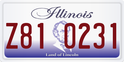 IL license plate Z810231