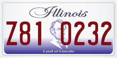 IL license plate Z810232
