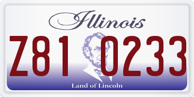 IL license plate Z810233
